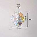 Axyaa Murano Glass Chandelier: Colorful Round Slice Shade Light Fixture