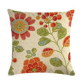 Axyaa Retro Plant Flower Linen Pillowcase 45*45cm