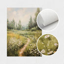 Rabbit Flower Basket Wall Art, Landscape Painting, Easter Egg Poster - Axyaa Artworks