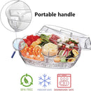 Clear 15" Chilled Veggie Tray with Divided Serving Bowl and Lid by Axyaa
