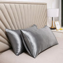 Axyaa Simulated Silk Satin Pillowcases Set of 2 with Envelope Closure