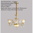 Axyaa Luxury Brass Chandelier: LED Retro Pendant Lamp for Home, Hotel, Cafe