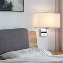 Axyaa LED Fabric Lampshade Wall Lamp Adjustable Spotlight for Bedroom Living Room