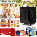 Axyaa Large Capacity Travel Rolling Tote Bag with Wheels and Zipper Closure