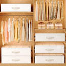 Axyaa Foldable Cotton Linen Wardrobe Organizer Storage Bags - Set of 3