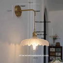Axyaa Amber Vintage LED Wall Light Glass Copper Pull Chain Switch Bedside Lamp