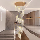Axyaa Crystal Chandelier Stair Pendant Living Room Lighting Modern Home Decoration