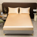 Axyaa Silk Satin Bedding Set Luxe Smooth Fitted Sheet + Pillowcase Twin Queen