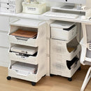Axyaa Office Printer Storage Rack Trolley, Multi-layer Under Table Shelves Organizer Solution