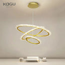Axyaa Modern Luxury Gold Ring LED Pendant Lamp for Living Dining Bedroom Kitchen