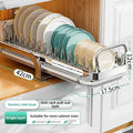 Axyaa Pull-Out Bowl & Dish Holder: Kitchen Cabinet Storage Organizer Rack