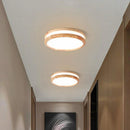 Axyaa Modern Wood LED Ceiling Lamp - Nordic Round Indoor Lighting for Home Decor