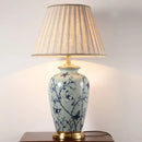 Axyaa Ceramic Floor Lamp with Fabric Lampshade Design for Living Room, Bedroom, Study