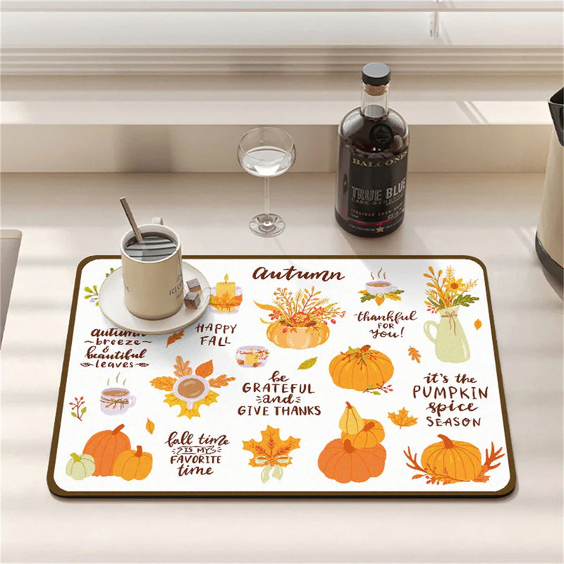 Axyaa Cartoon Print Kitchen Coasters Set for Glasses and Dishes