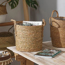Axyaa Woven Straw Basket Set for Storage, Picnics, and Laundry