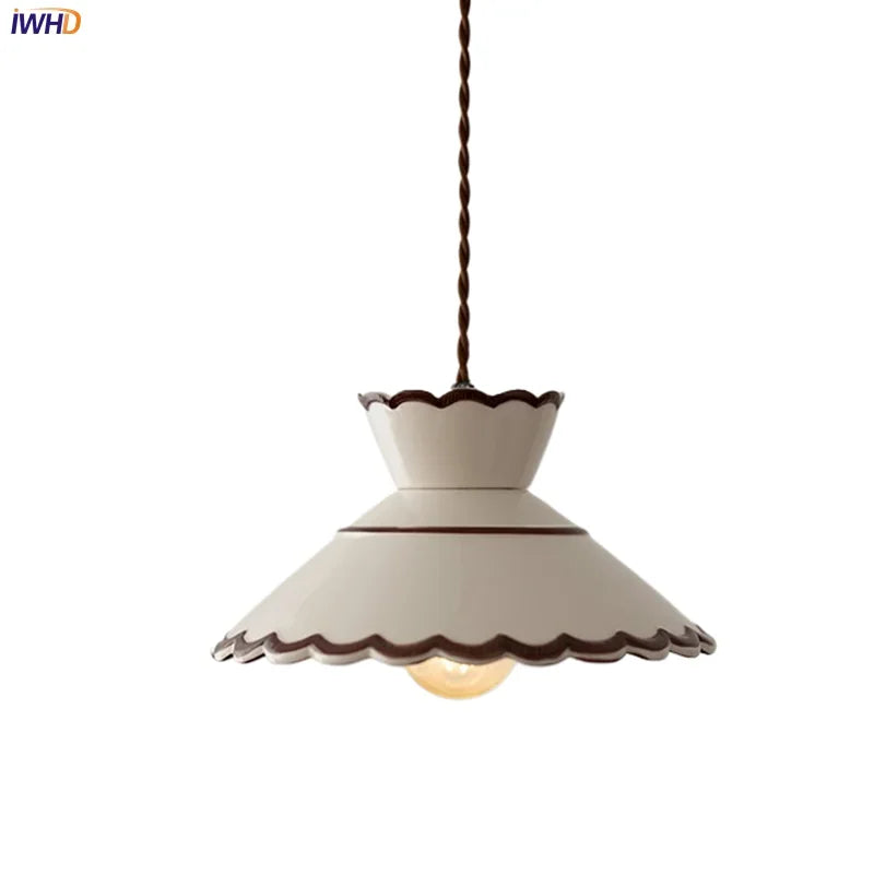 Axyaa Ceramic Pendant Lamp LED Hanglamp for Home Decoration