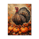 Axyaa Autumn Country Wall Art: Retro Pumpkin & Rooster Canvas Prints for Modern Living Room