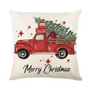 Christmas Decor Pillow Cover 18x18 in Linen Throw - Axyaa Home Decor