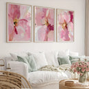 Axyaa Abstract Pink Peony Flower Canvas Print for Modern Home Decor