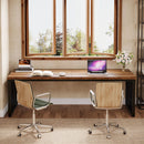 Axyaa 78'' Modern 2-Person Office Desk with Metal Legs, Industrial Wooden Computer Workstation
