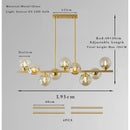 Axyaa Mid Century Linear Chandelier for Dining, Kitchen, Living Room