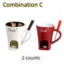 Axyaa Chocolate Fondue Cups Set | Reusable Melting Bowls with Forks