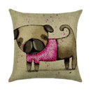 Cute Dog Watercolor Linen Cushion Cover 45*45cm - Axyaa