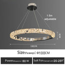 Axyaa Crystal Pendant Lights Modern Luxury LED Chandeliers Gold Ring Lamps for Home Decor
