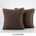 Axyaa Burlap Linen Trimmed Throw Pillow Covers for Farmhouse Decor