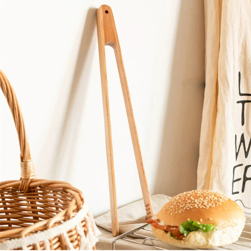 Axyaa Wood Food Tong for Cooking & Grilling