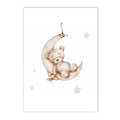 Axyaa Sun Rainbow Bear Canvas Wall Art Poster, Nursery Decor, Kids Room Decoration