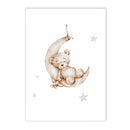 Axyaa Sun Rainbow Bear Canvas Wall Art Poster, Nursery Decor, Kids Room Decoration