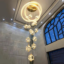 Axyaa Crystal Chandelier LED Ceiling Lamp for Living Room