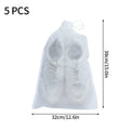 Axyaa Shoe Storage Bag Drawstring Pouch Non-woven Organizer Cover White Protective