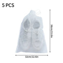 Axyaa Shoe Storage Bag Drawstring Pouch Non-woven Organizer Cover White Protective