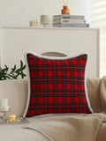 Axyaa Red Plaid Christmas Pillow Cover - Soft Decorative Atmosphere Pillowcase