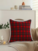 Axyaa Red Plaid Christmas Pillow Cover - Soft Decorative Atmosphere Pillowcase