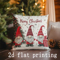 Axyaa Christmas Gnomes & Santa Pillow Covers for Sofa, Bedroom, Car - Rectangular Cushions