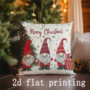 Axyaa Christmas Gnomes & Santa Pillow Covers for Sofa, Bedroom, Car - Rectangular Cushions