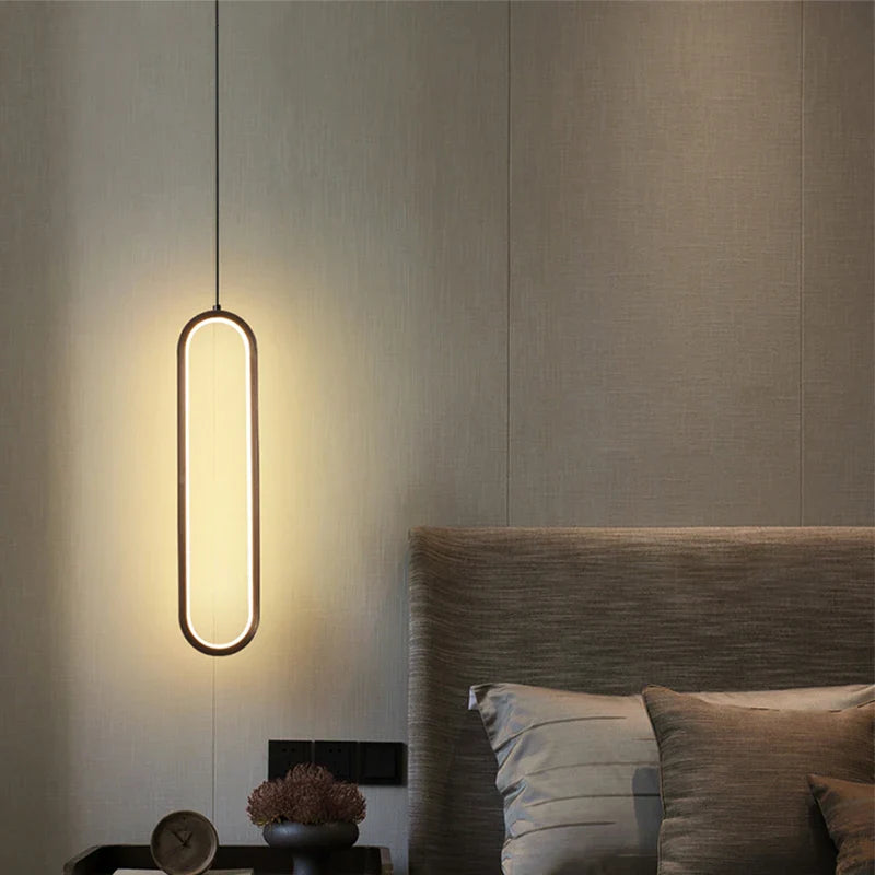 Axyaa Black Ring LED Pendant Light - Modern Nordic Luxury Chandelier