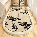 Axyaa Cream French Style Oval Carpet for Master Bedroom Luxury Decor