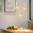 Axyaa Nordic Wood Pendant Lights 1/3 Heads Hanging Wall Lamp for Home Restaurant Decor