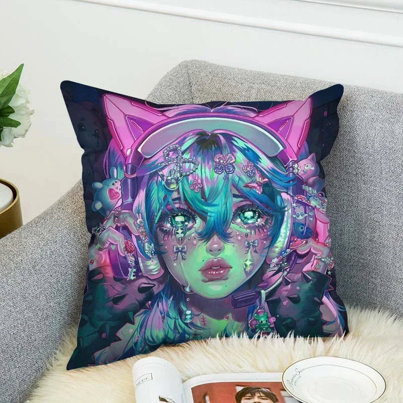Axyaa Art Decor Pillow Cover 45x45 for Home & Car Decor