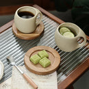 Axyaa Ceramic Espresso Cup Saucer Set Modern Art Tea Mug Couple Gift
