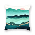 Axyaa Gold Mountains Geometric Sun Moon Cushion Cases- Home Decor Almofadas