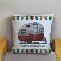 Happy Campers Owl Motorhome Print Pillow Case by Axyaa