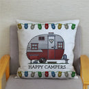 Happy Campers Owl Motorhome Print Pillow Case by Axyaa