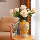 Axyaa Blue White Vase Pot Flower Arrangement Room Decor Aesthetic Flowers Vases
