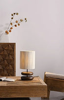 Axyaa Walnut Wood Color Table Lamp for Bedroom, Living Room & Study