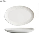 Axya Oval Fish Plate - Creative Ceramic Sushi Snack Dessert Dish